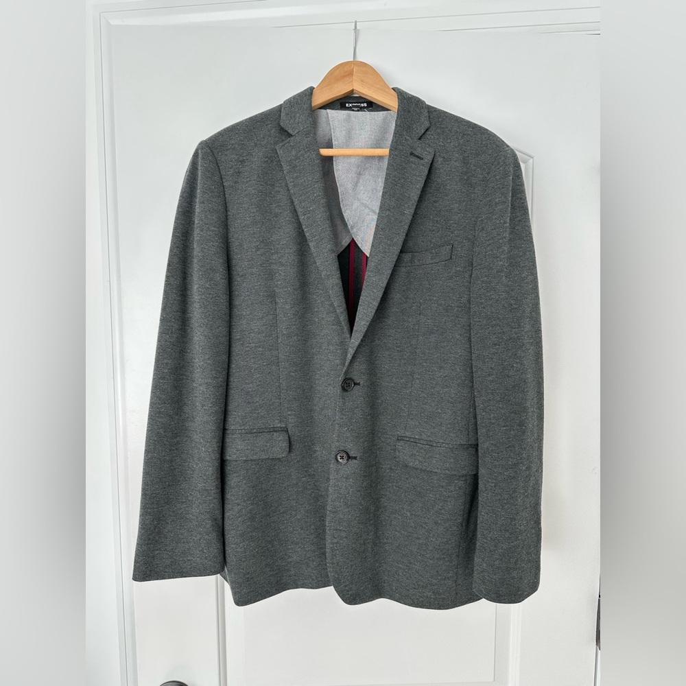 Express Men’s Charcoal Slim Blazer M